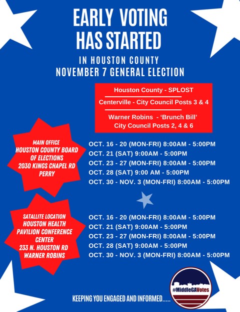 Houston County Early Voting flyer.